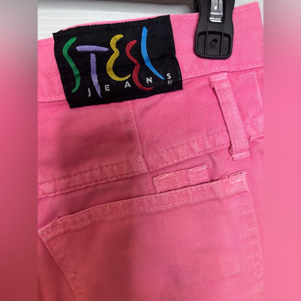 Vintage Steel Jeans 80s 90s Y2K High Rise Pink Shorts sz 9 USA Bermudas EUC - Picture 6 of 12